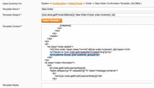 Add Variables to the Magento Emails