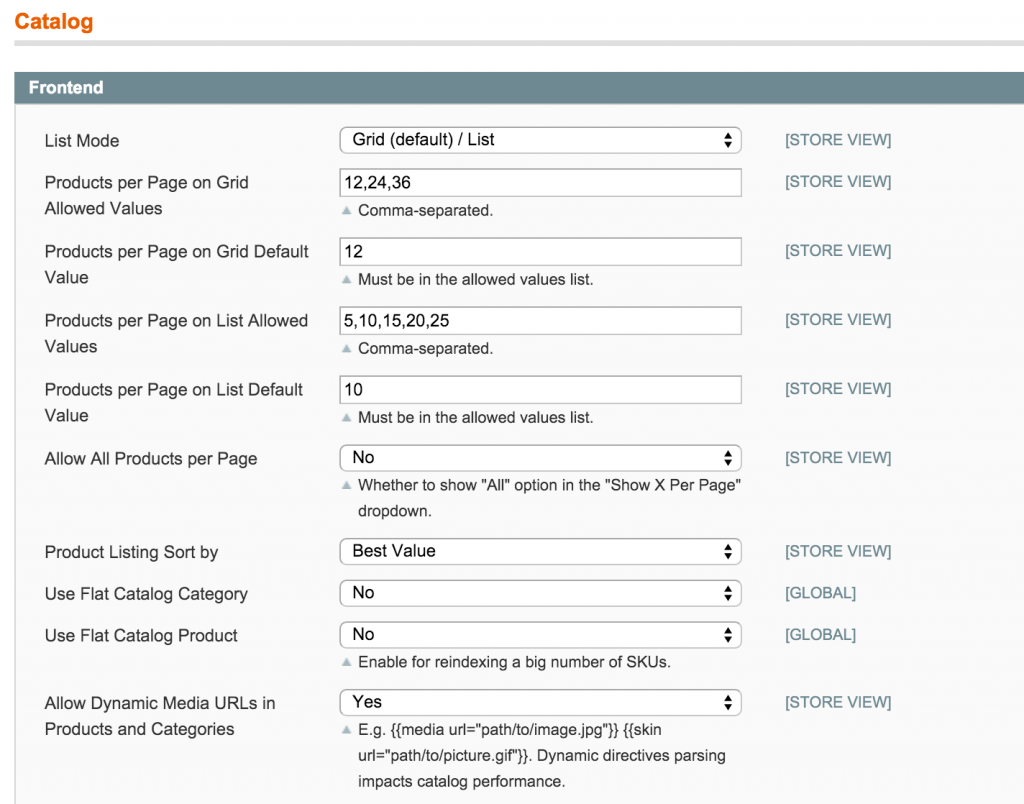 Magento Flat Tables Siphor