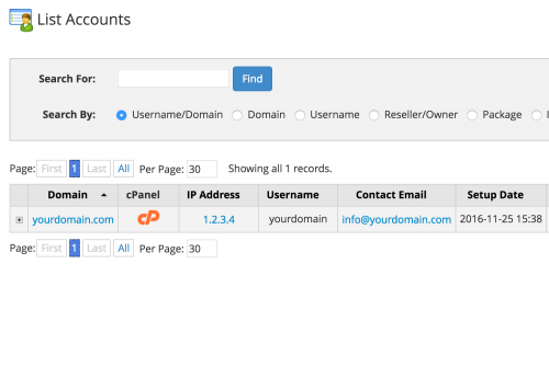 Account Document Root in cPanel